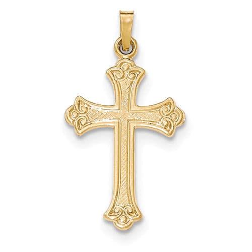 Gold Classics(tm) 14kt. Gold Fleur De Lis Cross Pendant - image 
