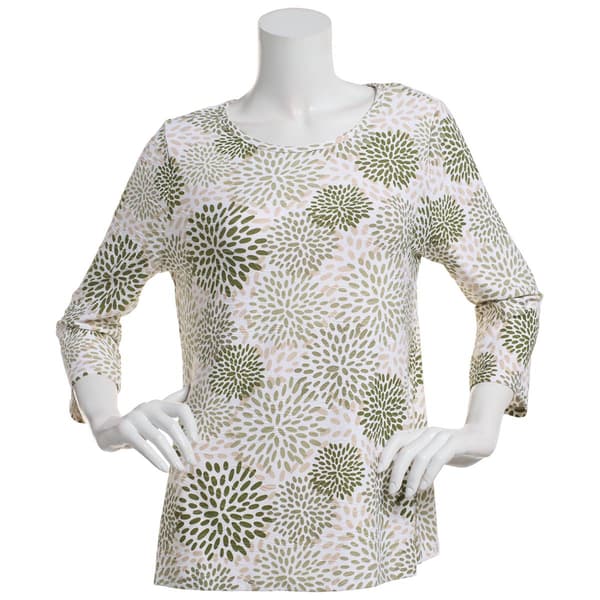 Plus Size Emily Daniels 3/4 Sleeve Geometric Jacquard Tee