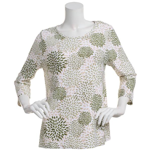 Plus Size Emily Daniels 3/4 Sleeve Geometric Jacquard Tee - image 