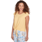 Womens Emaline Boston Cap Sleeve Wavy Tie Front Tee - image 3