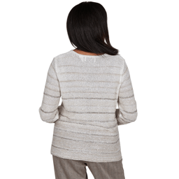 Petite Alfred Dunner Regent Street Sequin Stripe Sweater