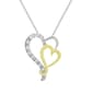 0.10ctw. Two-Tone Double Heart Pendant - image 1