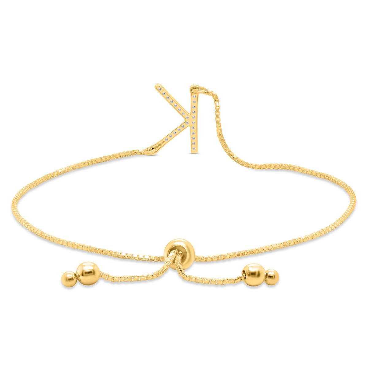 Nova Star® Gold-Plated 1/10ctw. Lab-Grown Diamond K Bolo Bracelet