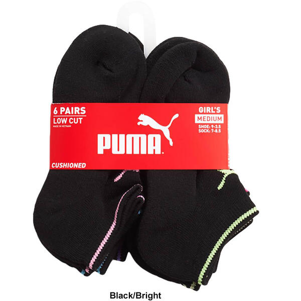 Girls Puma 6pk. Terry Low Cut Socks