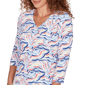 Womens Hearts of Palm Smooth Sailing 3/4 Sleeve Surplice Blouse - image 5