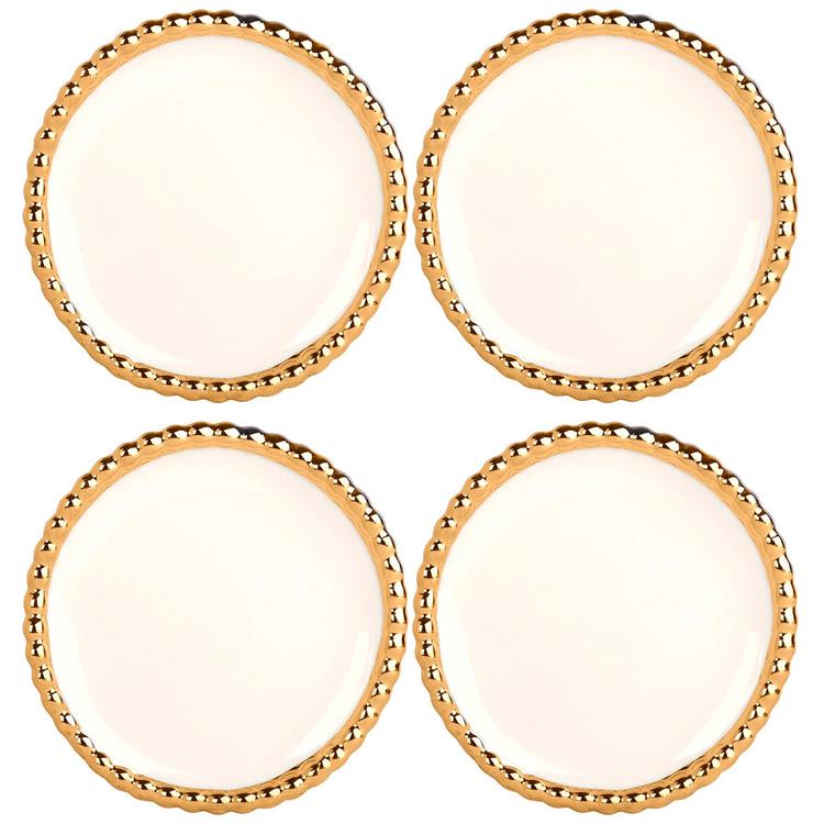 Home Essentials 6in. Bead Tidbit Platter - Set of 4