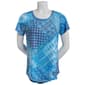 Womens OneWorld American Blue Scoop Neck Tee - image 1