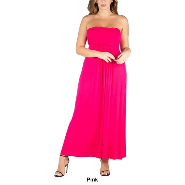 Plus Size 24/7 Comfort Apparel Strapless Maxi Dress