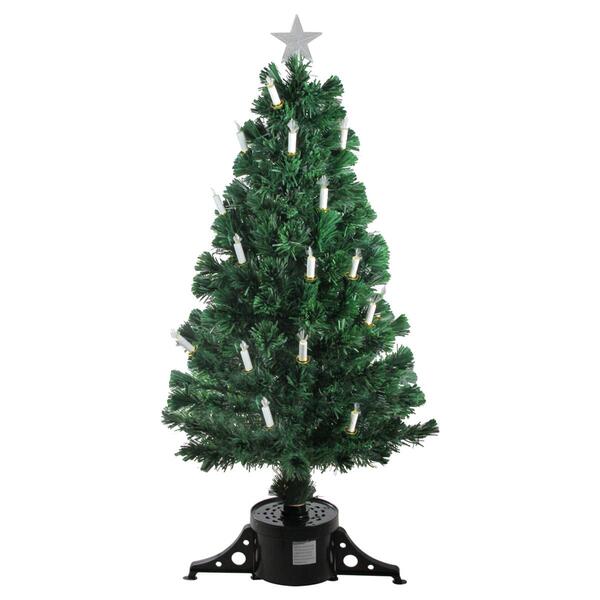 Northlight 4ft. Fiber Optic Artificial Christmas Tree with Candle - image 