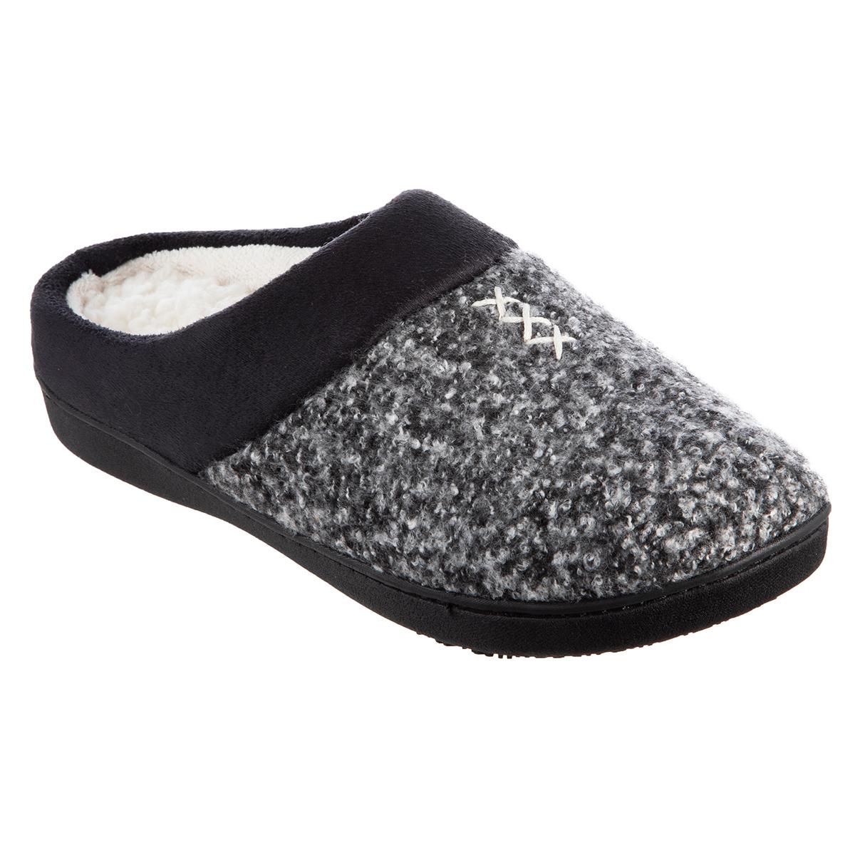 Womens Isotoner Microsuede Heather Knit Jessie Hoodback...