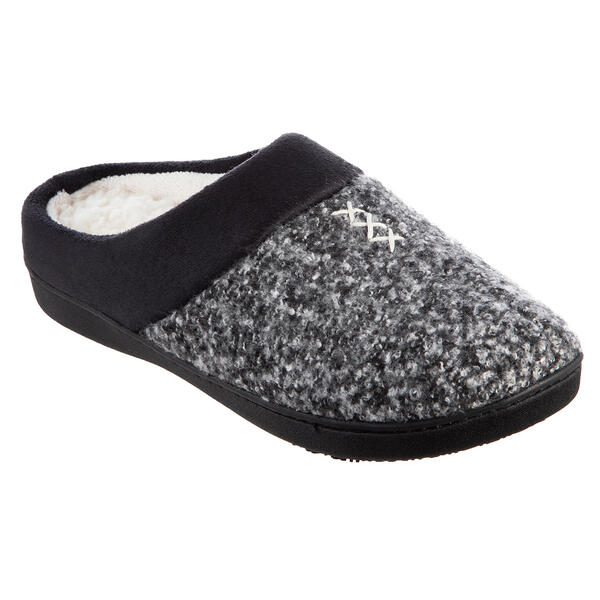 Womens Isotoner Microsuede Heather Knit Jessie Hoodback Slippers - image 