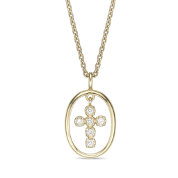 Brilliant Grown Lab-Grown Diamond Dangling Cross Pendant Necklace