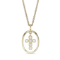 Brilliant Grown Lab-Grown Diamond Dangling Cross Pendant Necklace - image 1