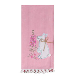 Kay Dee Easter Wishes Pink Applique Tea Towel