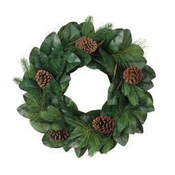 Puleo International 24in. Wreath with Magnolia Leaves