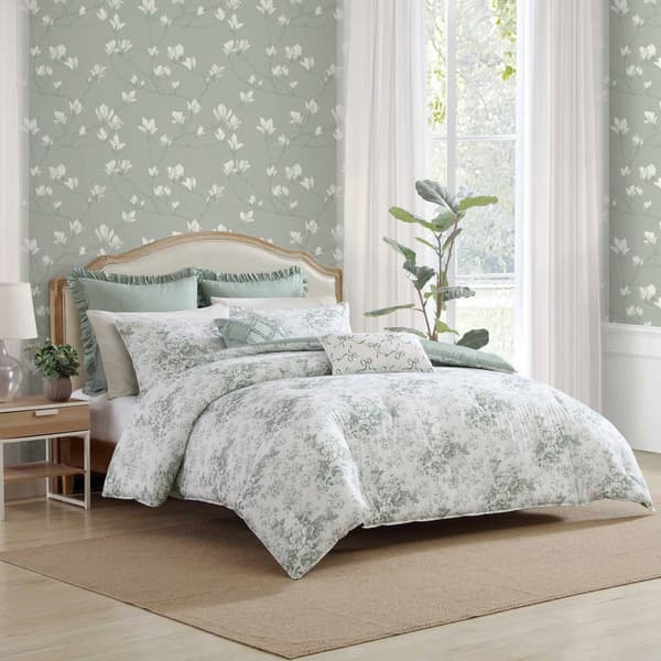 Laura Ashley Toile Delight Cotton Reversible Comforter Set