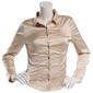 Juniors Love Tree Satin Ruched Button Up Shirt - image 1