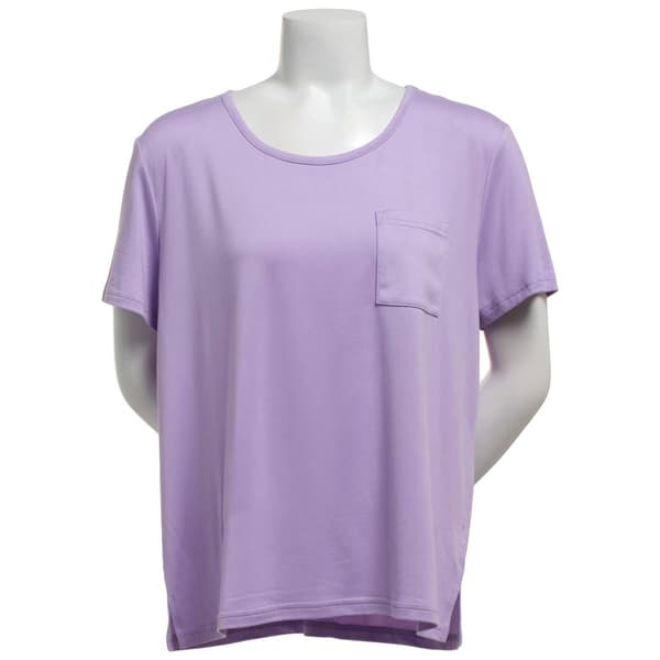 Womens MUK LUKS® Short Sleeve Solid Scoop Neck Pajama Tee