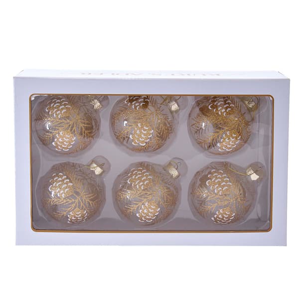 Kurt S. Adler 6pc. Pinecone Glass Ball Ornaments