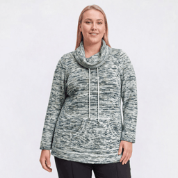 Plus Size Preswick & Moore(R) Space Dye Drawstring Sweater