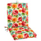 Jordan Manufacturing Coral w/ Aqua Flowers French Edge Chair Pad - image 1