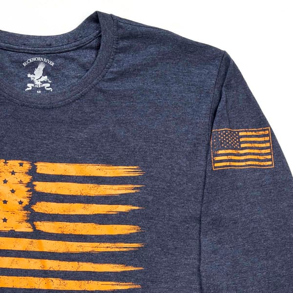 Mens Buckhorn River We The People Long Sleeve Flag Graphic Tee