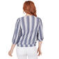 Womens Skye''s The Limit Sky And Sea 3/4 Sleeve Stripe Blouse - image 2