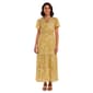 Womens Vivid Aura Short Sleeve Floral Smock Waist Tier Midi Dress - image 1