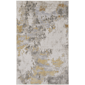 HomeRoots Ivory Grey & Gold Abstract Area Rug - image 2