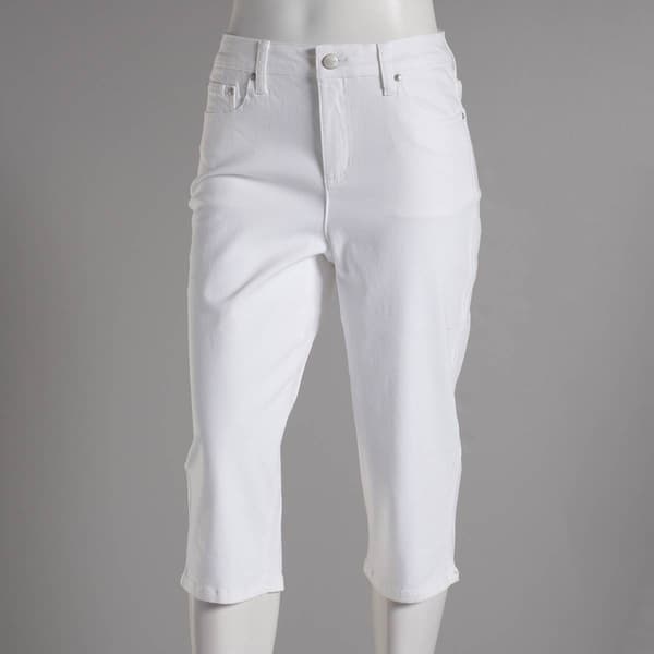 Petite Tailormade 5 Pocket Solid Capris - image 