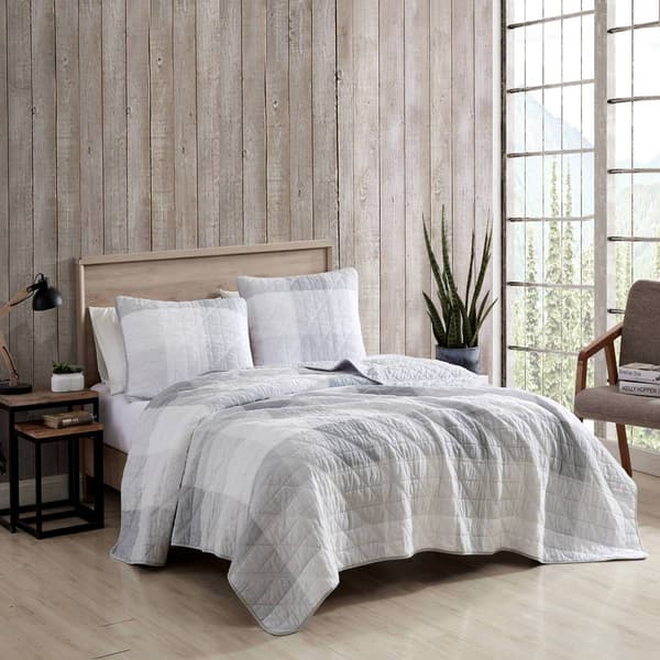 Eddie Bauer Boulder 136 Thread Count Reversible Quilt Set - Grey