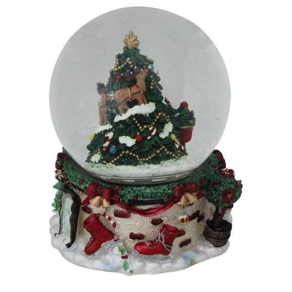 Northlight 6.5in. Christmas Tree &amp; Santa Claus Musical Snow Globe