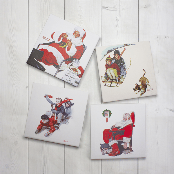 Northlight 4pc. Norman Rockwell Classic Christmas Scene Prints