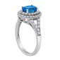 Gemstone Classics&#8482; Sterling Silver Topaz & Sapphire Halo Ring - image 2