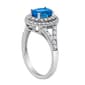 Gemstone Classics™ Sterling Silver Topaz & Sapphire Halo Ring - image 2