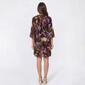 Womens Ninety Clothing 3/4 Sleeve V-Neck Abstract A-Line Dress - image 2