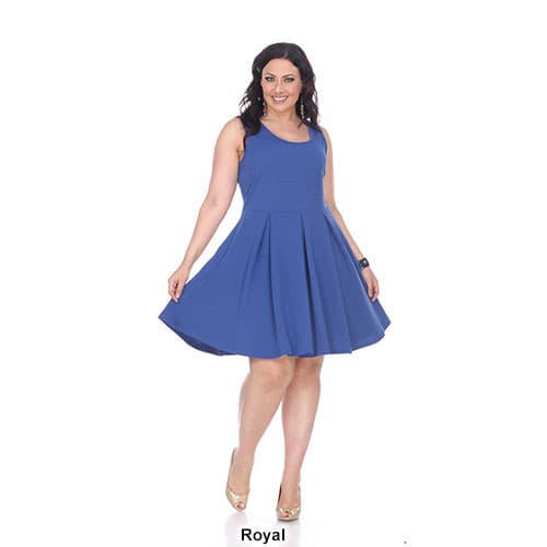 Plus Size White Mark Crystal Sleeveless Solid Fit & Flare Dress - image 