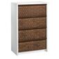 Sauder Harvey Park 4 Drawer Chest with Walnut Accents-Soft White - image 1