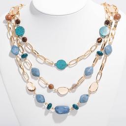Ashley Cooper(tm) 3 Row Layered Disc Beaded Necklace