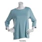 Plus Size Hasting & Smith 3/4 Sleeve Solid Open Crew Neck Tee - image 5