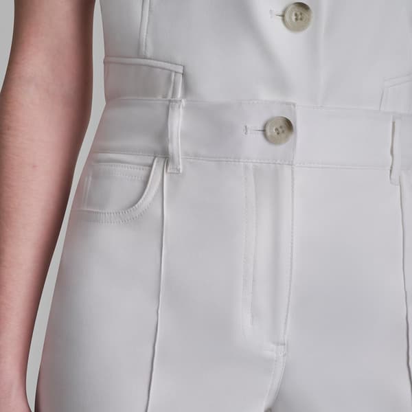 Womens DKNY Button Front Flare Leg Dress Pants