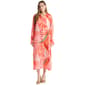 Womens NVLT Long Sleeve V Neck Tropical Cover Up Dress - image 1