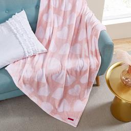 Betsey Johnson Dotted Heart Plush-Fleece Throw