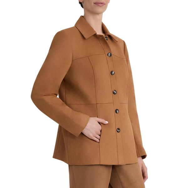 Womens Jones New York Collared Button Front Suede Jack