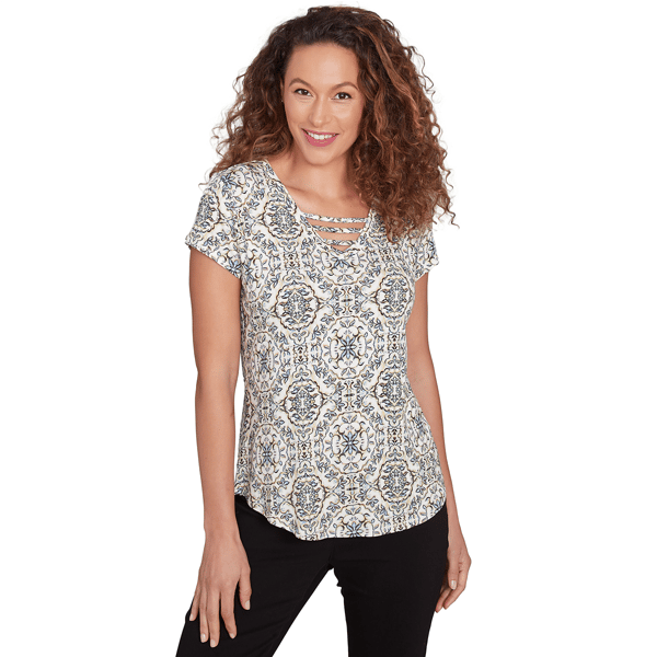 Women''s Woodlands Tile Short Sleeve Top - image 