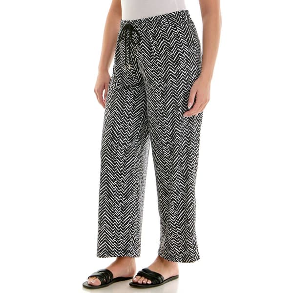 Petite Zac & Rachel Pull On Chevron Wide Leg Pants