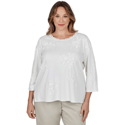 Plus Size Alfred Dunner Sunset Ridge Braided Neck Tonal Floral K
