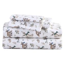 Eddie Bauer Woodland Friends Cotton Flannel Sheet Set
