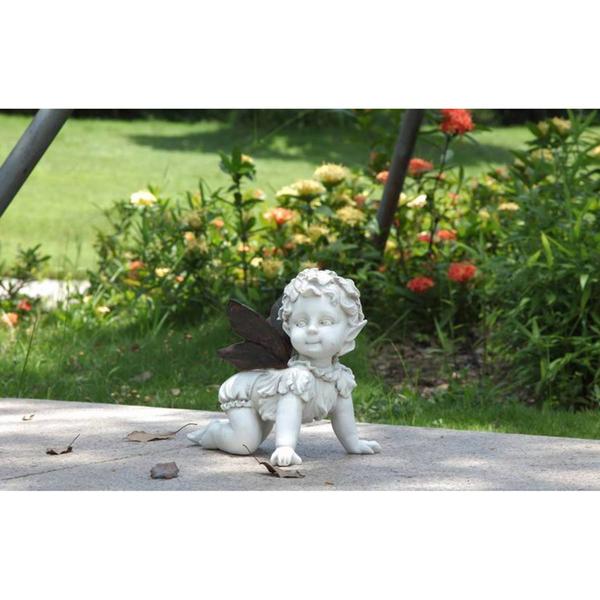 Hi-Line Gift Baby Fairy Crawling Garden Statue
