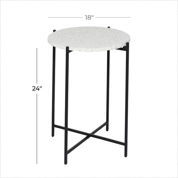 9th & Pike® Black Contemporary Terrazzo Accent Table